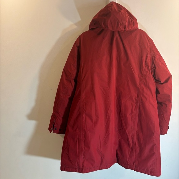 LAND’S END Sz XL Puffer Coat Down Filled Zipper and Snap Closure Hood Pockets - Picture 10 of 11